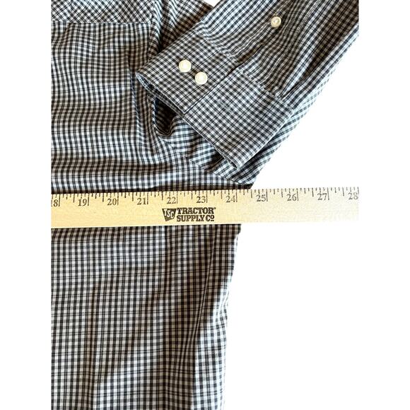Joseph Abboud Mens Slim Fit Gingham Check Dress Shirt 16.5‎ Collar 32 33 Sleeve - Picture 8 of 8